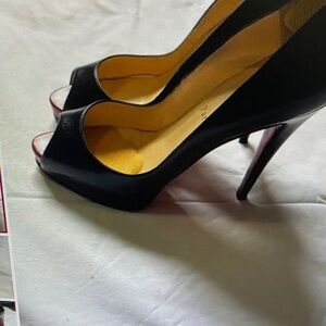 Aldo Black Peep-Toe Heels